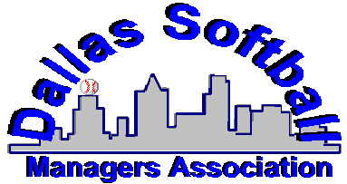 Logo "Dallas Softball Managers Association"